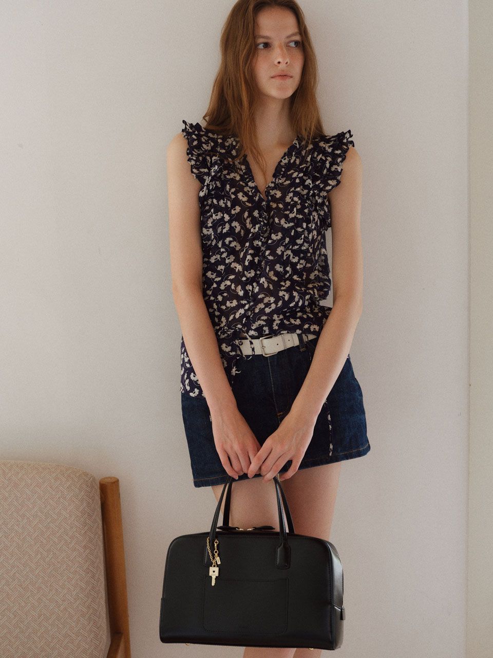 MUSINSA | DEMERIEL Cayley Boston Bag Plus Black