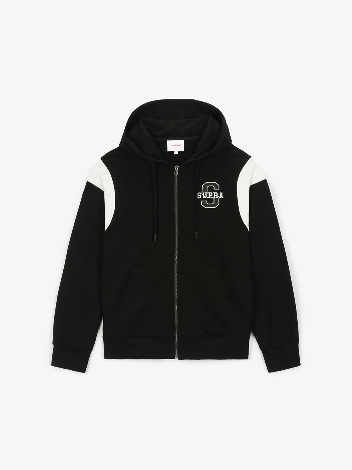 수프라(SUPRA) 바시티 아치로고 후드 집업(BLACK)