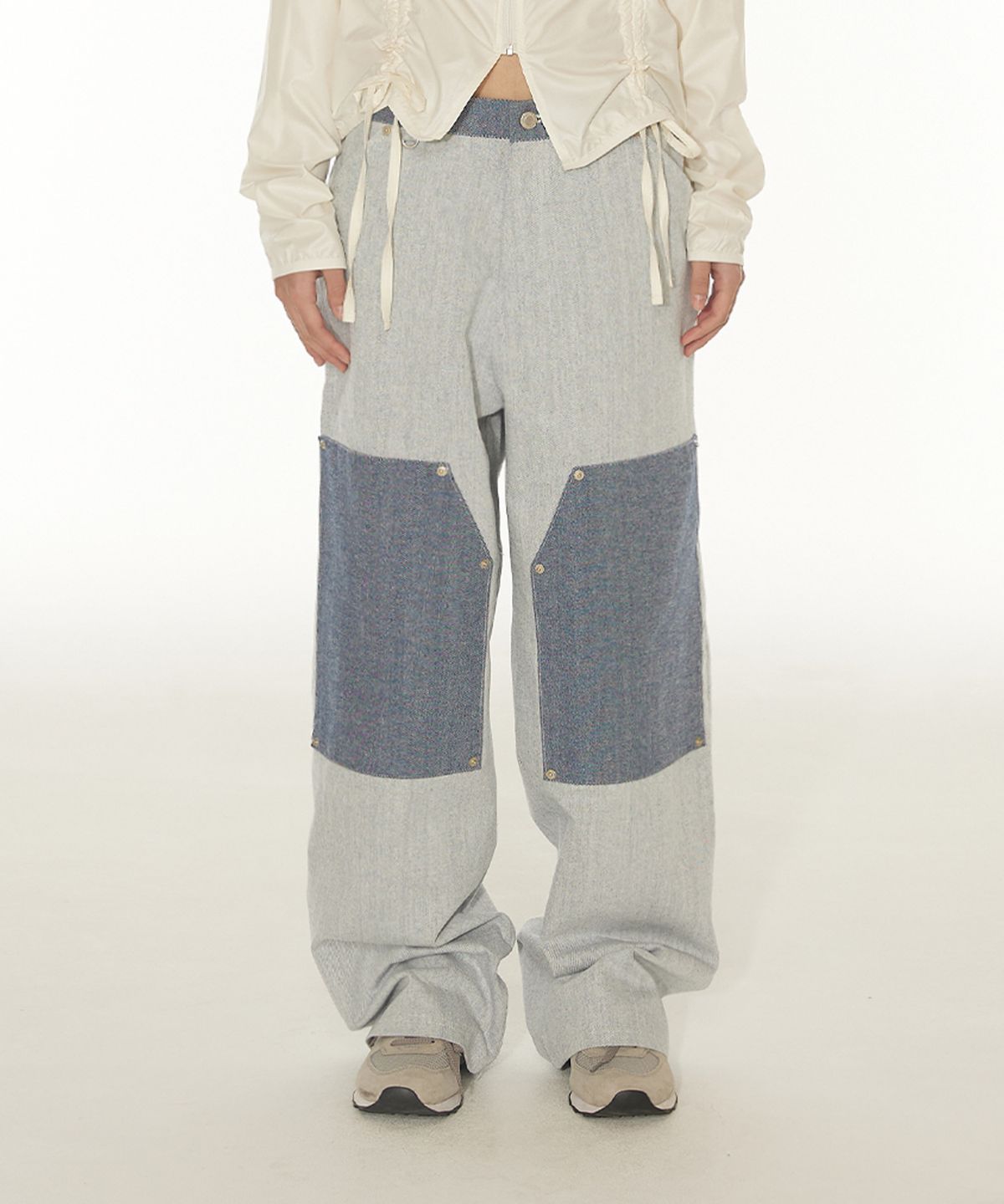 디어스토커(DEARSTALKER) SLAY APPLIQUE DENIM PANTS - WHITE