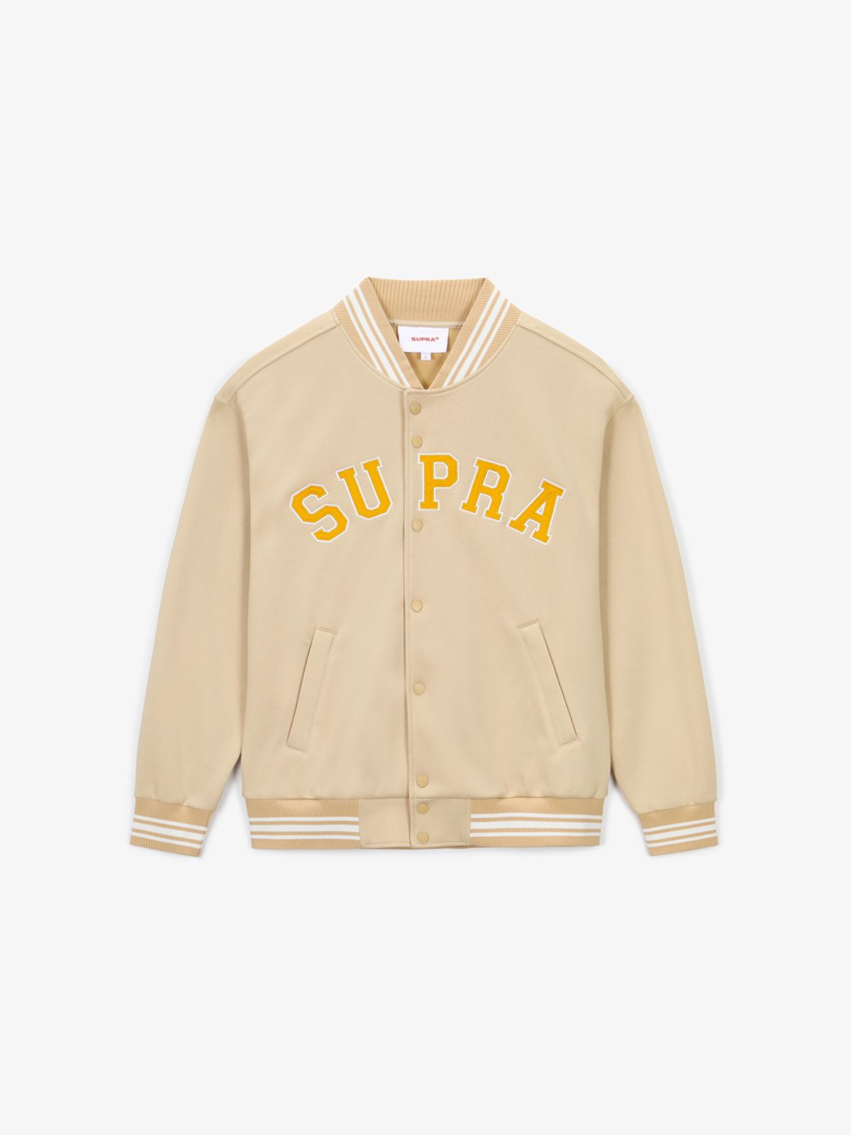 수프라(SUPRA) 바시티 아치 로고 저지 바시티(BEIGE)