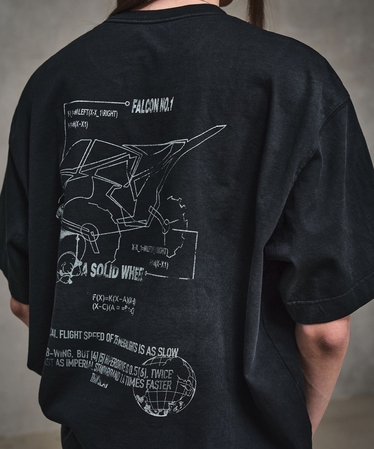 엘무드(LMOOD) GEAR 프린팅 가먼트 다잉 하프 티셔츠 더스티 그레이