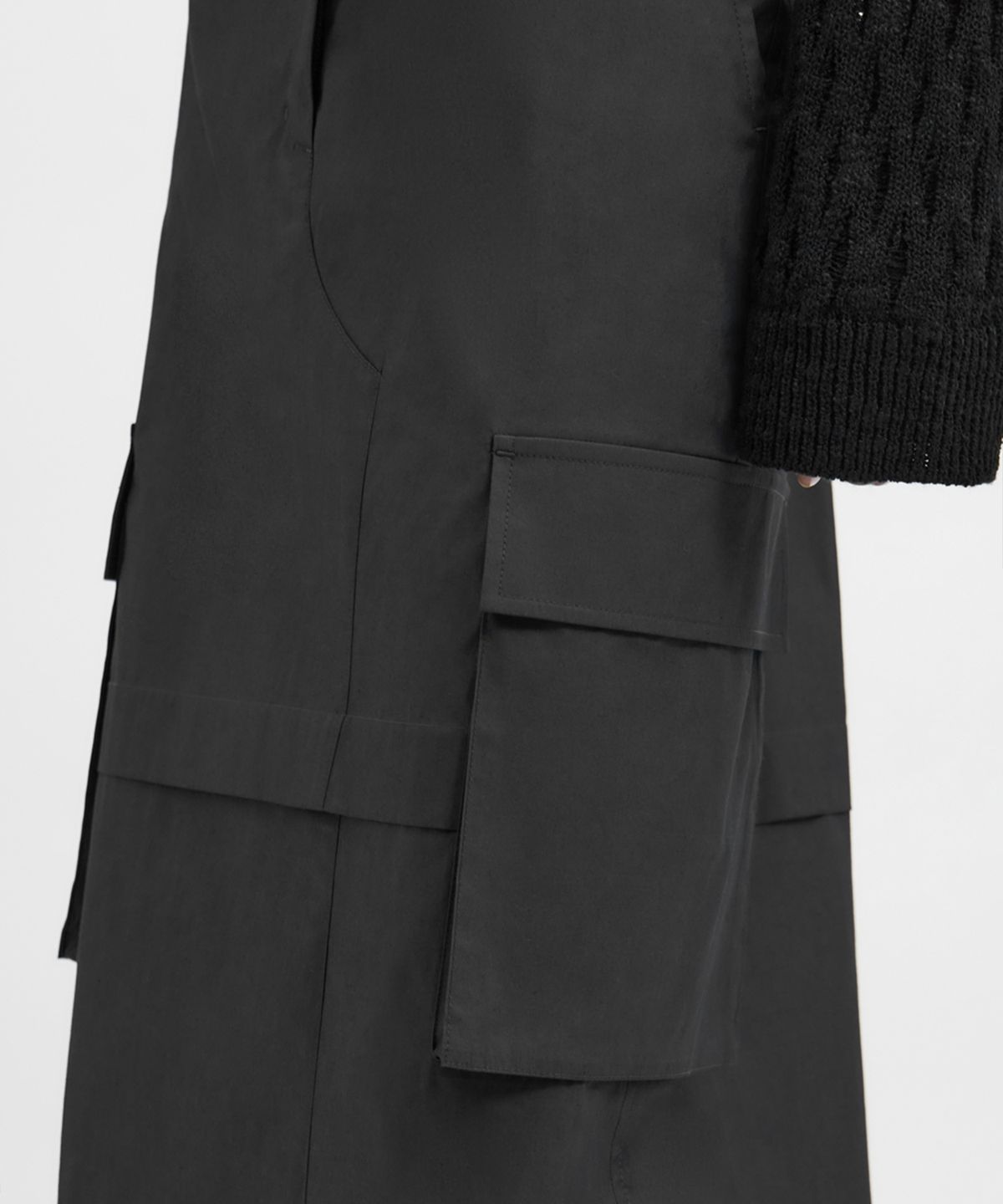 유스(YOUTH) Cargo Maxi Skirt - Charcoal Grey
