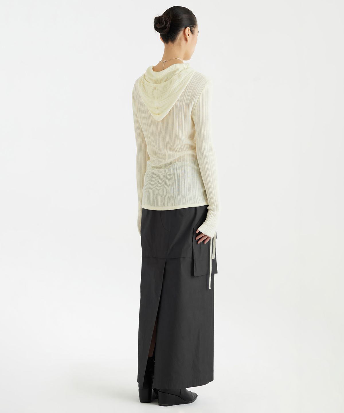 유스(YOUTH) Cargo Maxi Skirt - Charcoal Grey