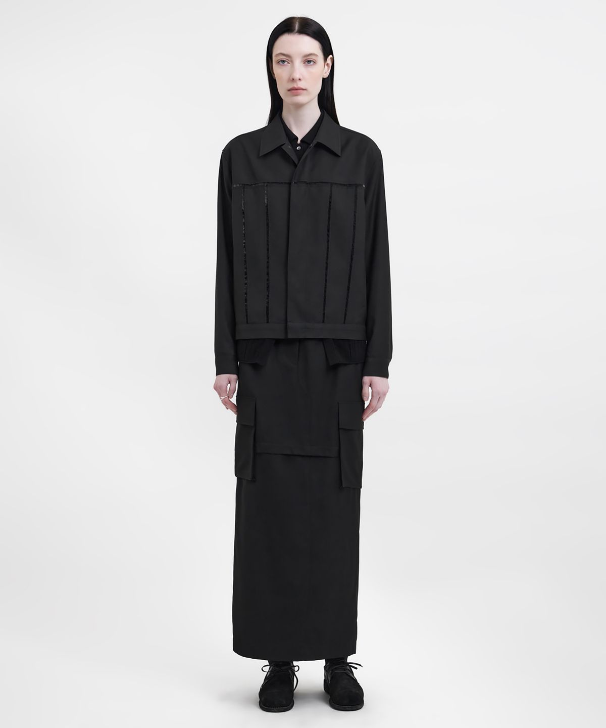 유스(YOUTH) Cargo Maxi Skirt - Black