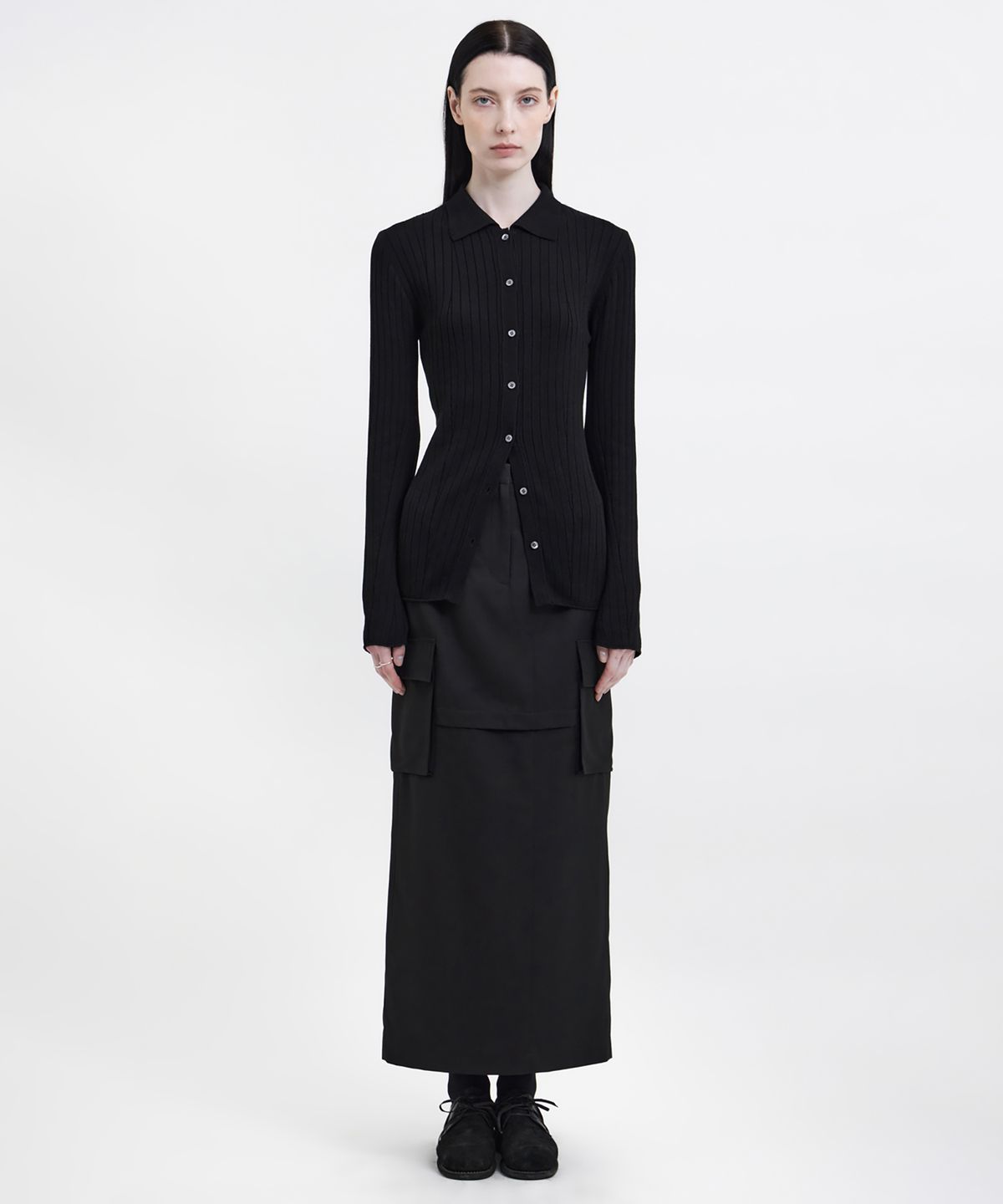 유스(YOUTH) Cargo Maxi Skirt - Black
