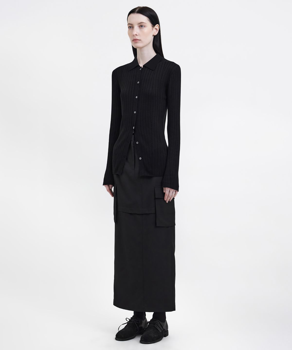 유스(YOUTH) Cargo Maxi Skirt - Black