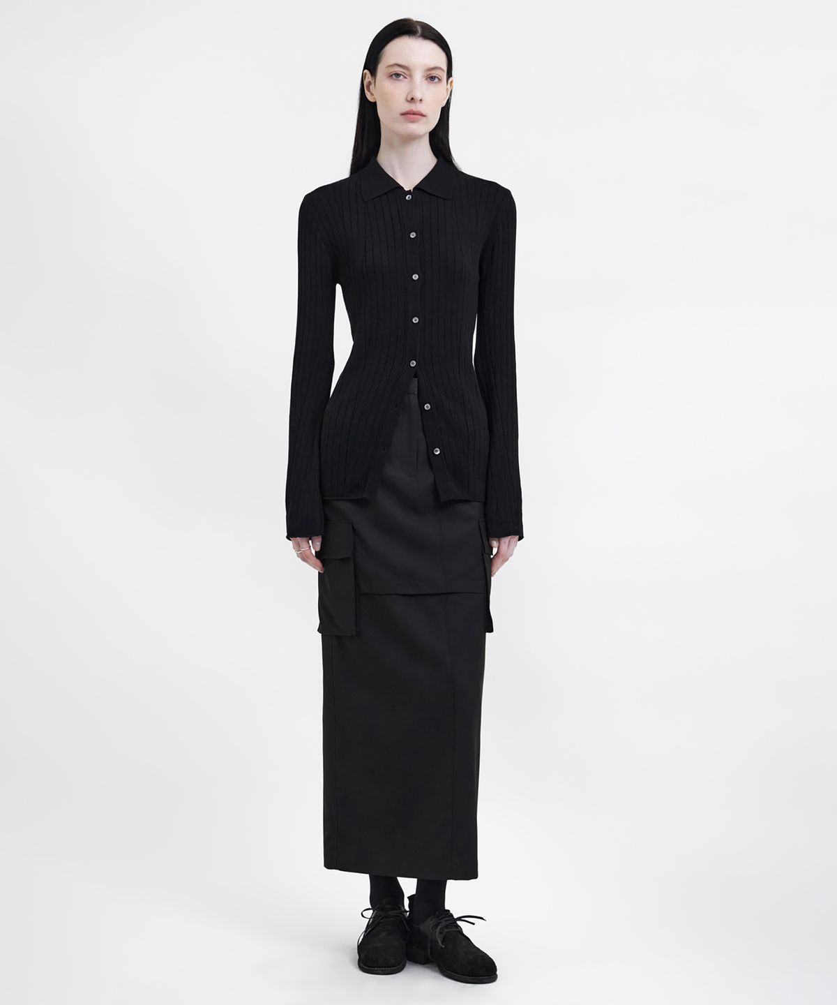 유스(YOUTH) Cargo Maxi Skirt - Black