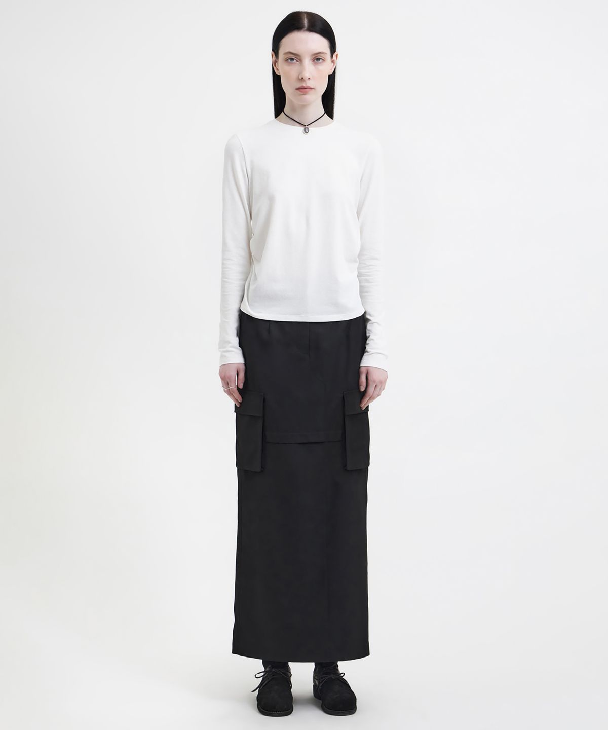 유스(YOUTH) Cargo Maxi Skirt - Black