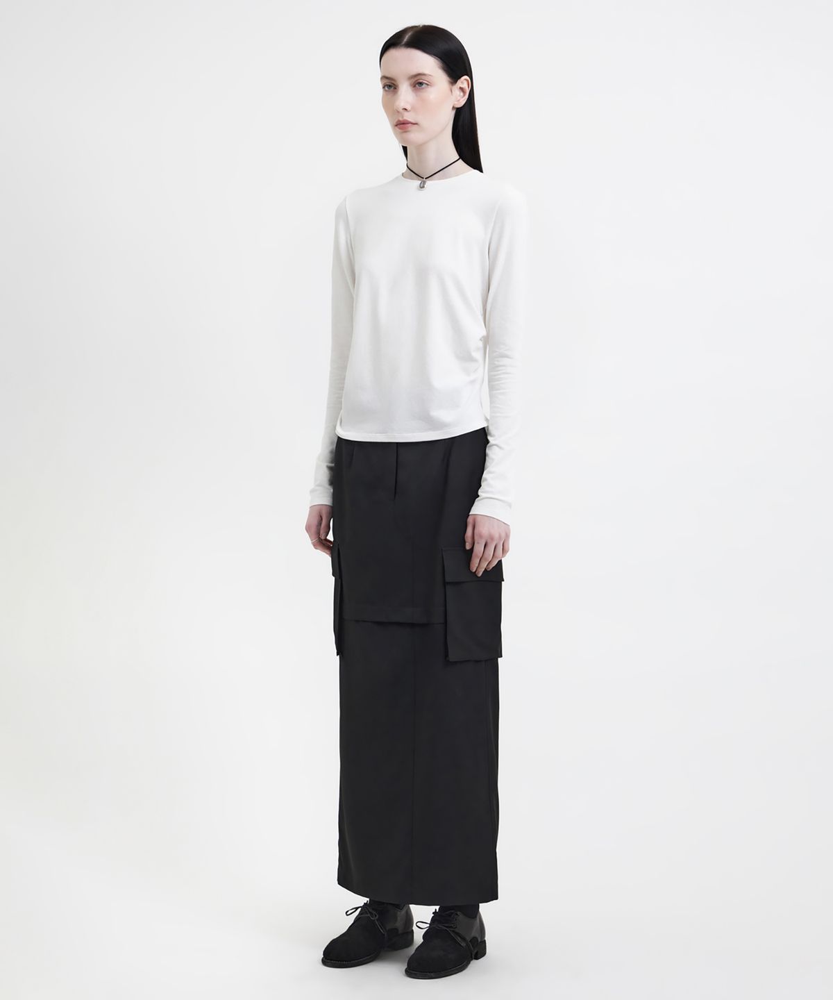 유스(YOUTH) Cargo Maxi Skirt - Black