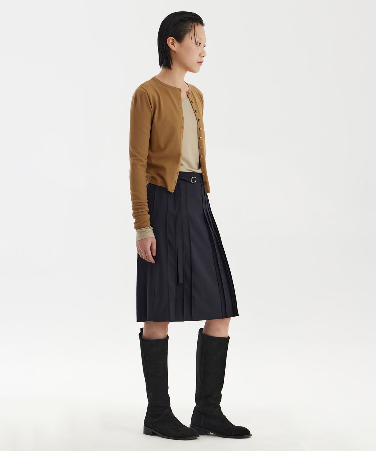 유스(YOUTH) Buttoned Knit Cardigan - Brown