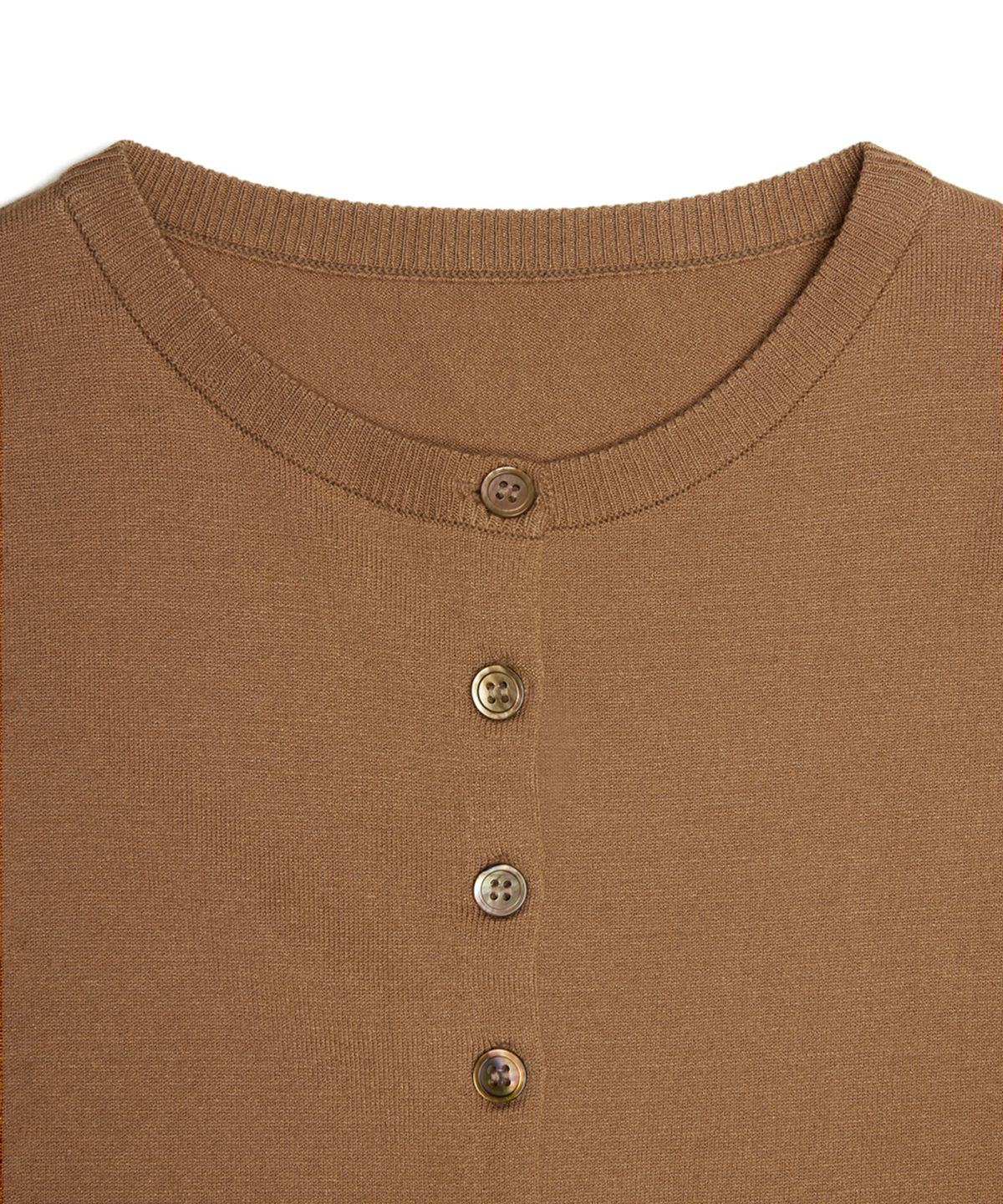 유스(YOUTH) Buttoned Knit Cardigan - Brown