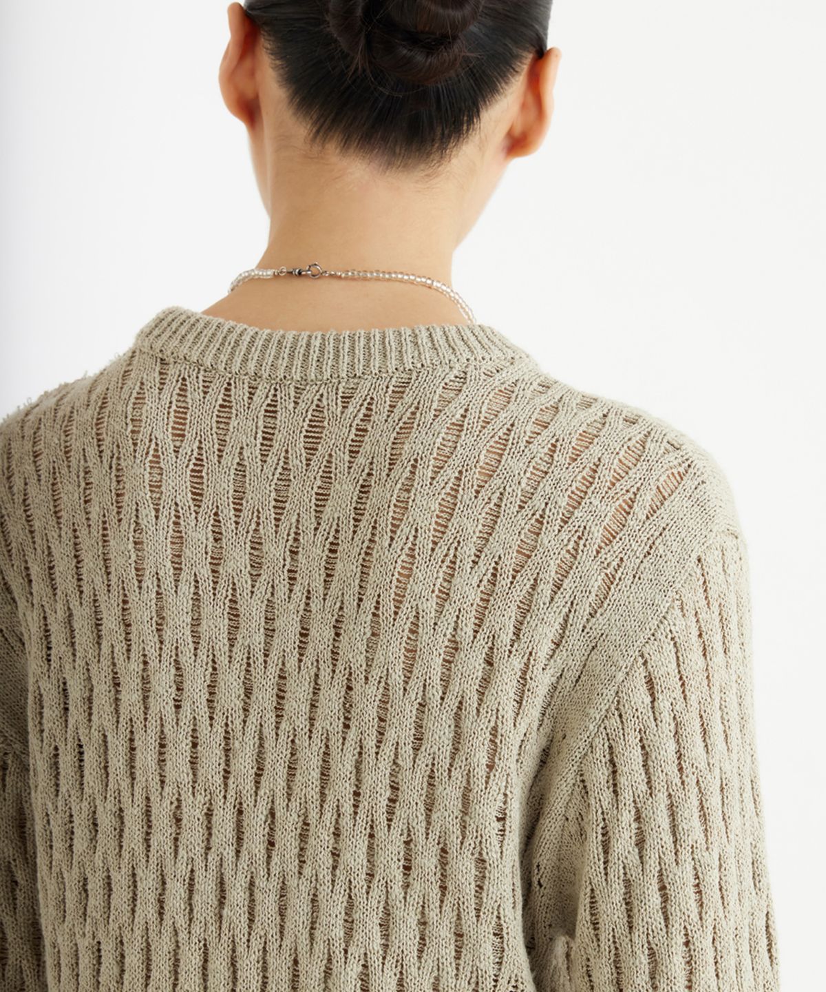 유스(YOUTH) Tassel Crewneck Knit Top - Sage Green