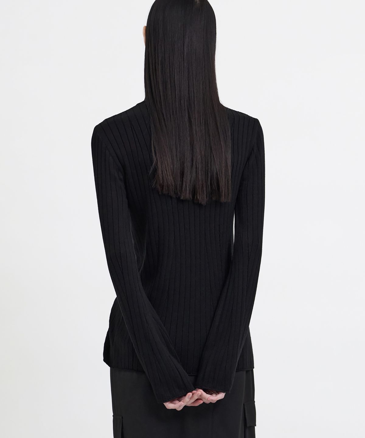 유스(YOUTH) Long-Line Knit Shirt - Black