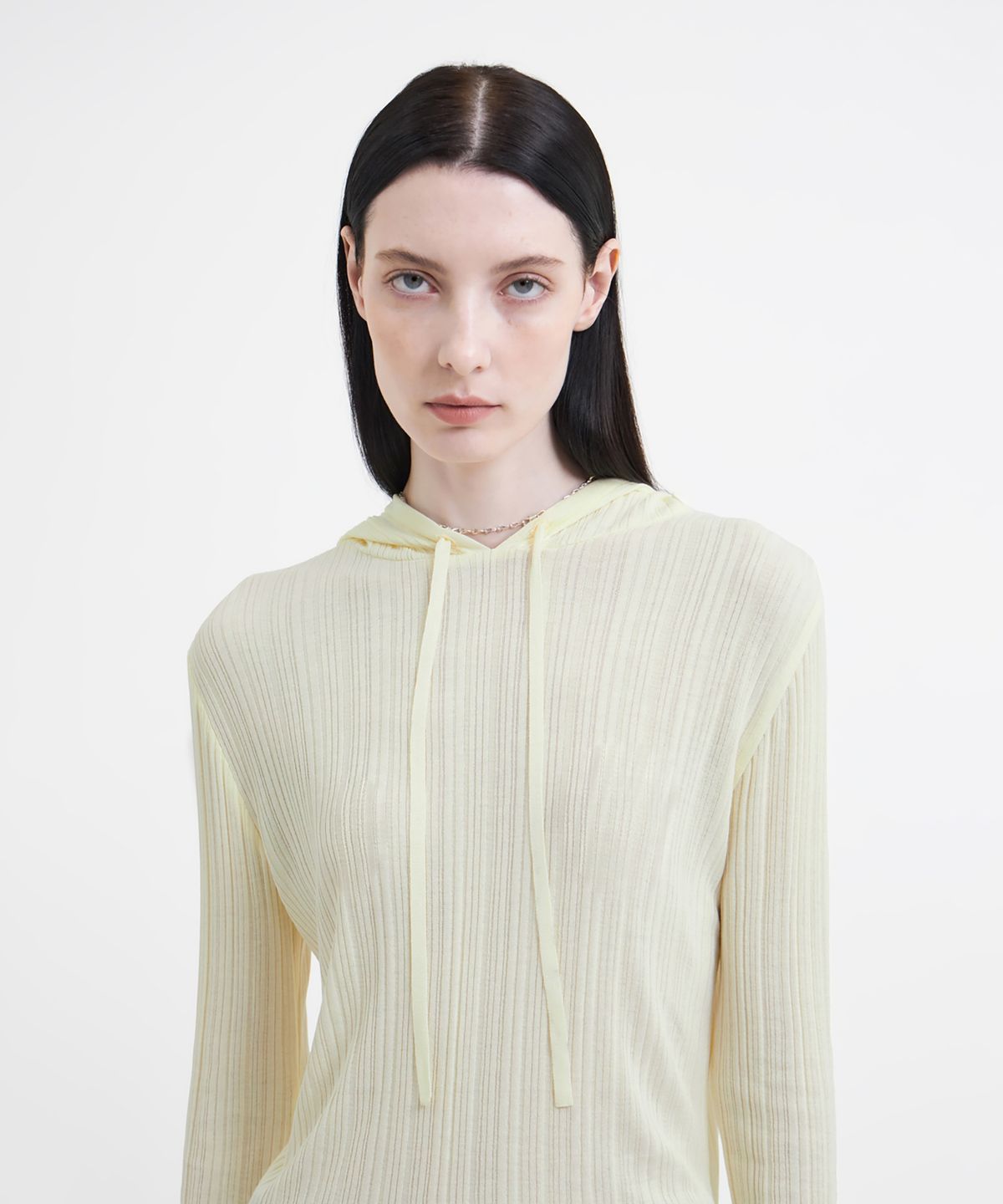 유스(YOUTH) Hooded Knit Top - Lemon