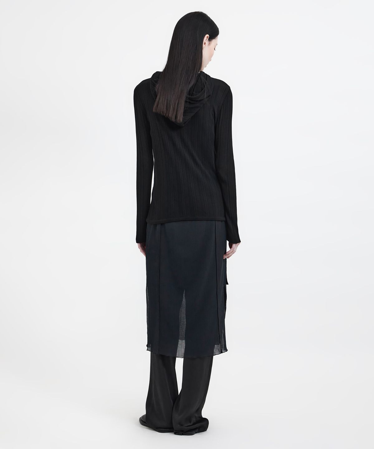 유스(YOUTH) Hooded Knit Top - Black