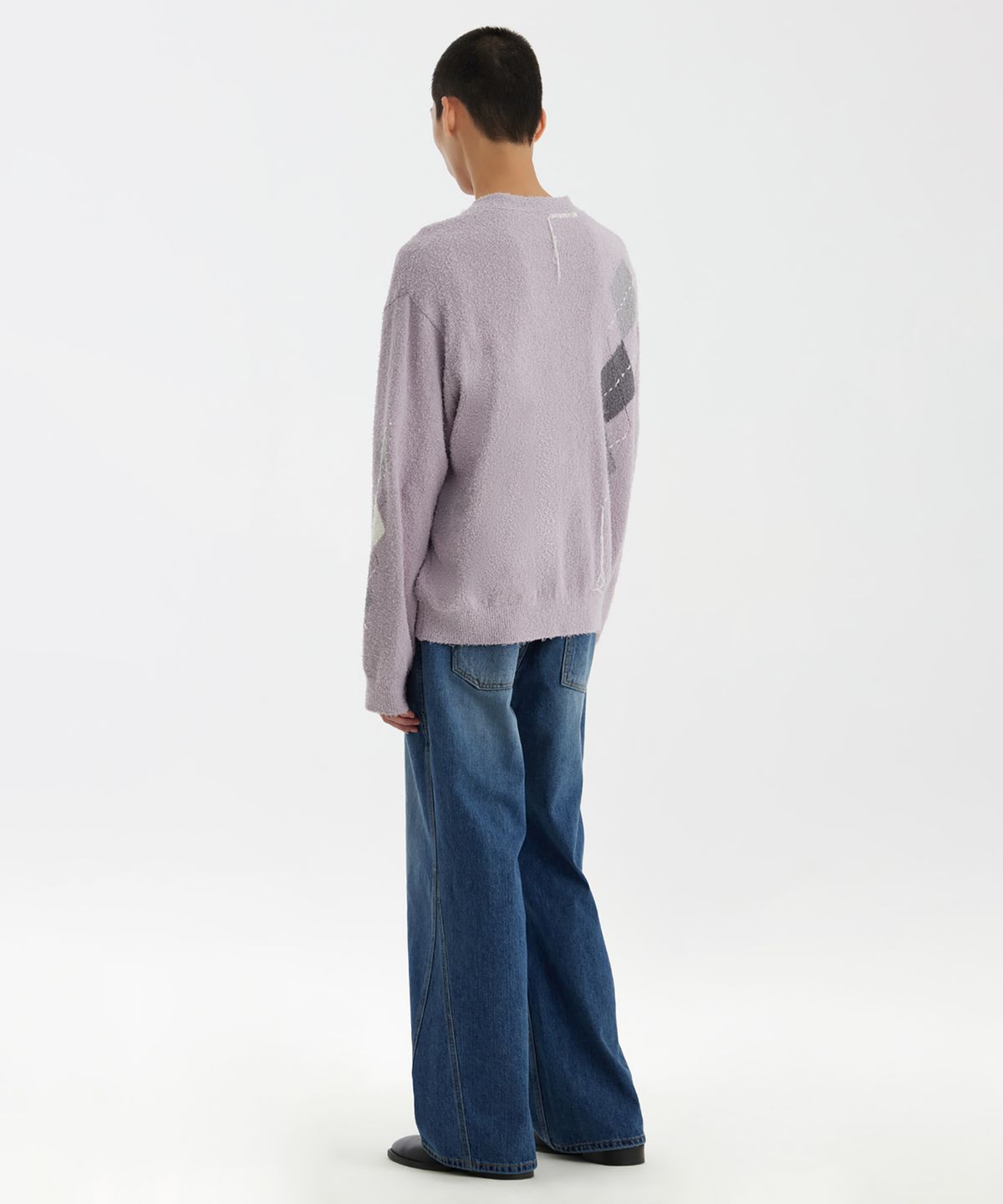 유스(YOUTH) Argyle Hand Stitch Knit - Lavender