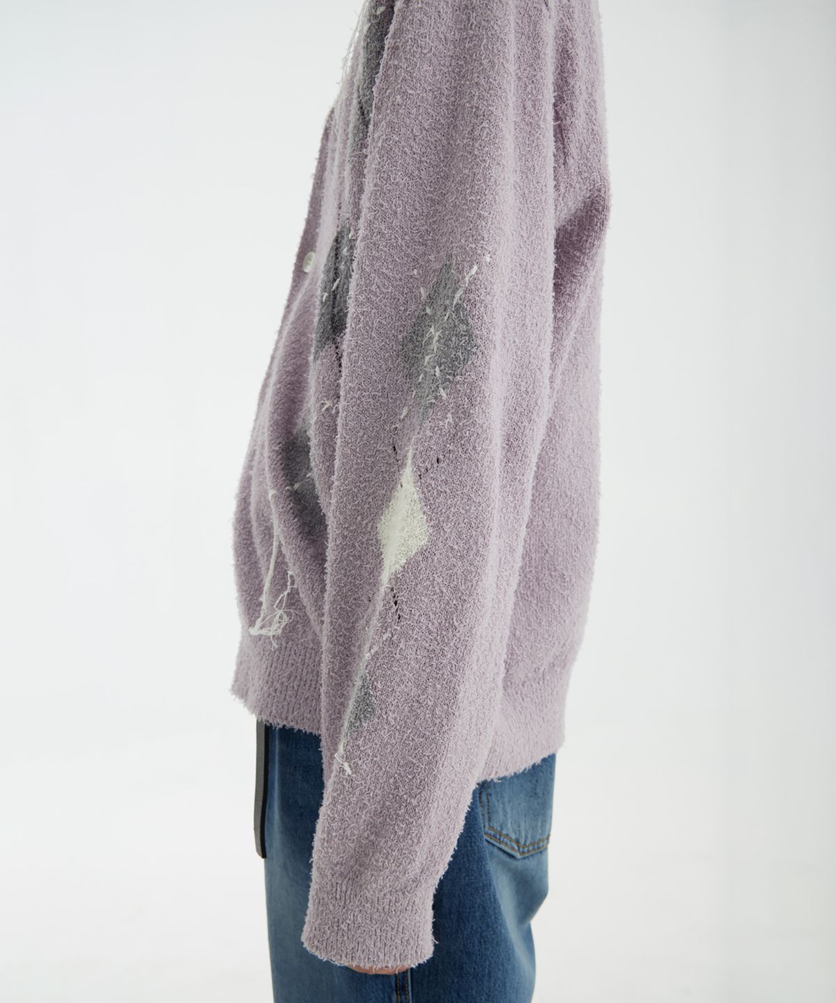 유스(YOUTH) Argyle Hand Stitch Knit - Lavender