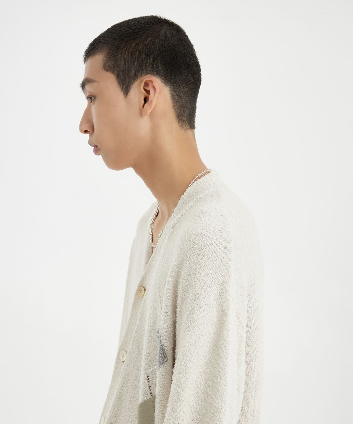 유스(YOUTH) Argyle Hand Stitch Knit - Ivory