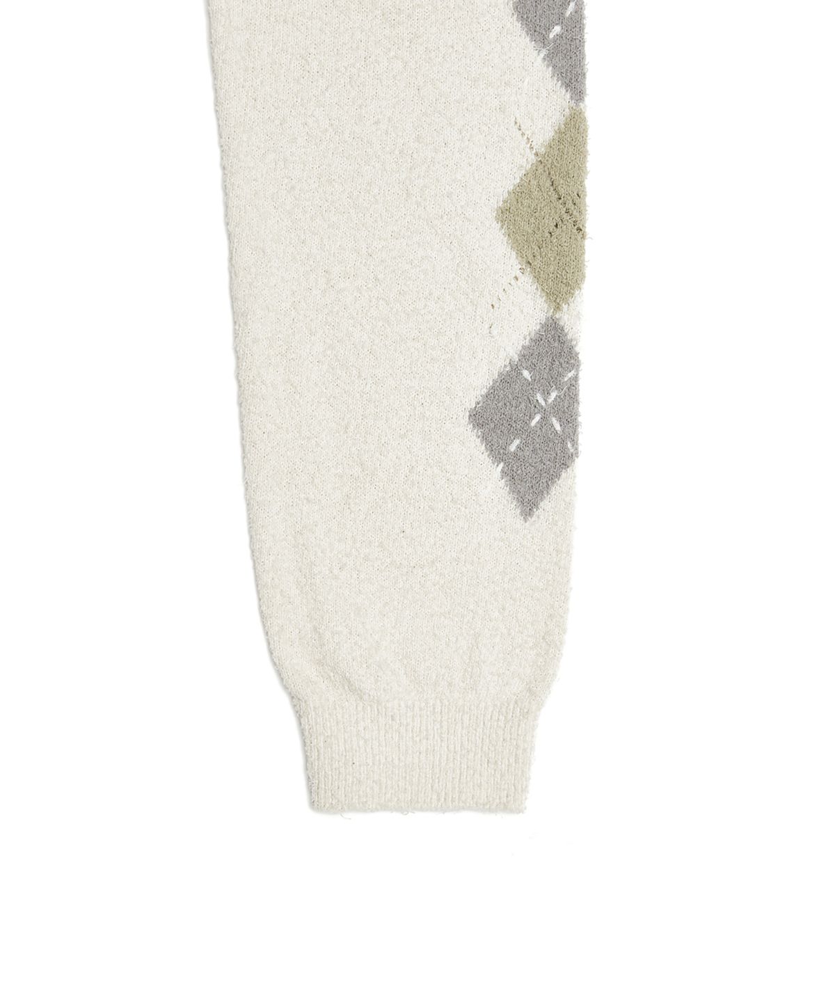 유스(YOUTH) Argyle Hand Stitch Knit - Ivory