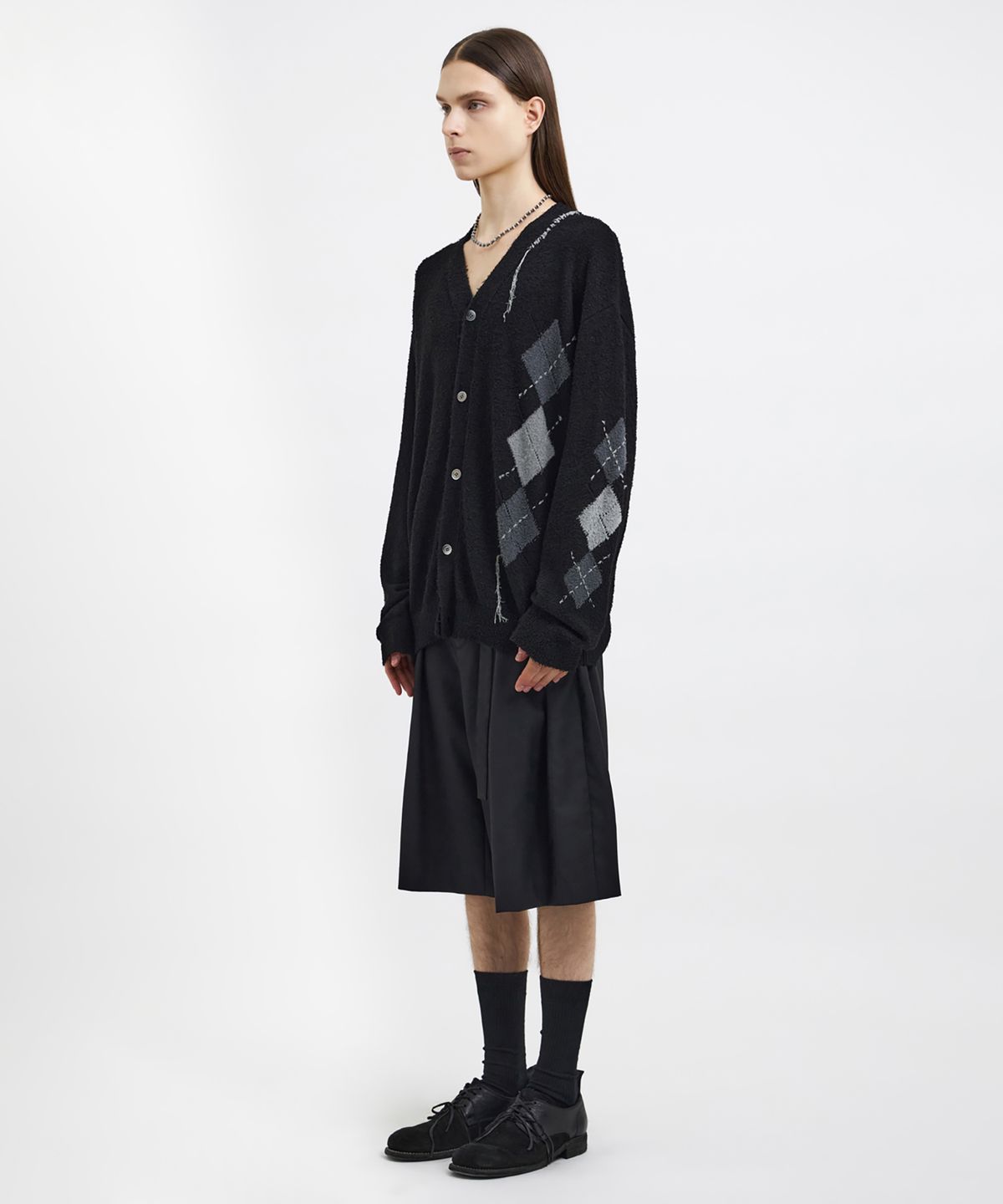 유스(YOUTH) Argyle Hand Stitch Knit - Black