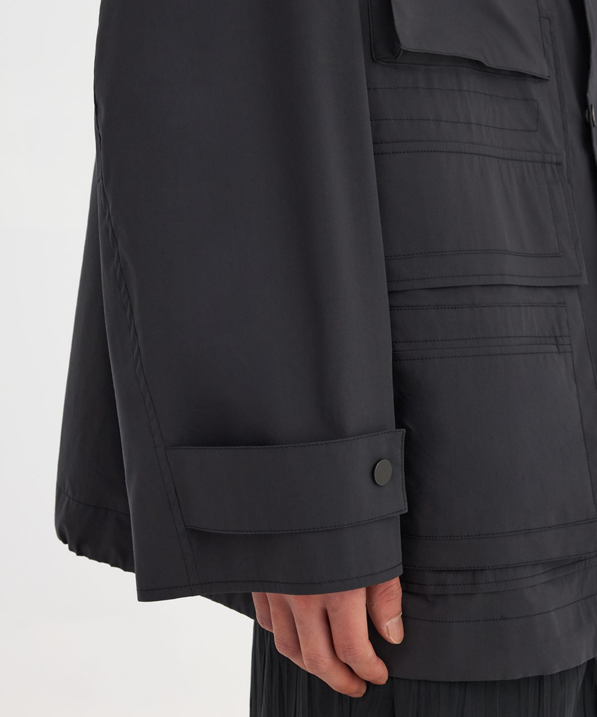 유스(YOUTH) Panel Oversized Field Jacket - Charcoal Grey