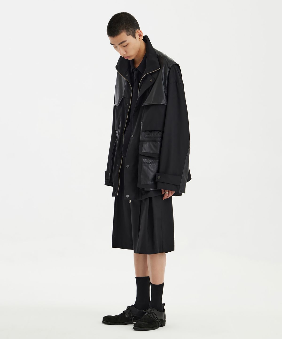 유스(YOUTH) Panel Oversized Field Jacket - Black