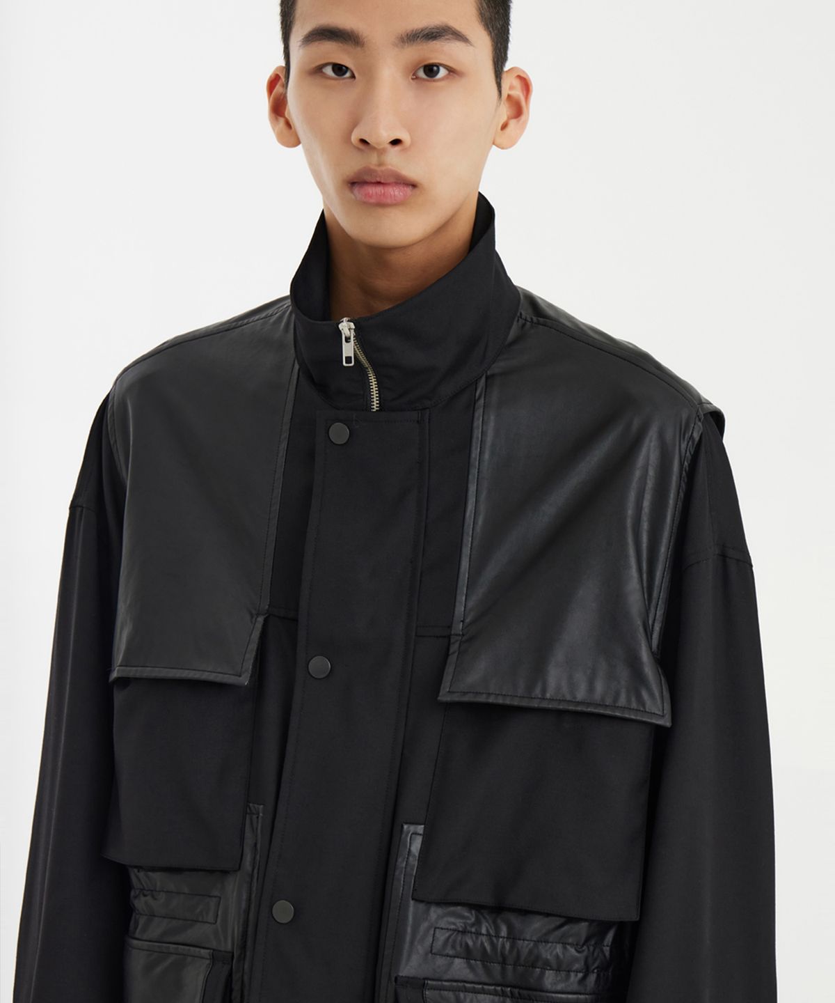 유스(YOUTH) Panel Oversized Field Jacket - Black