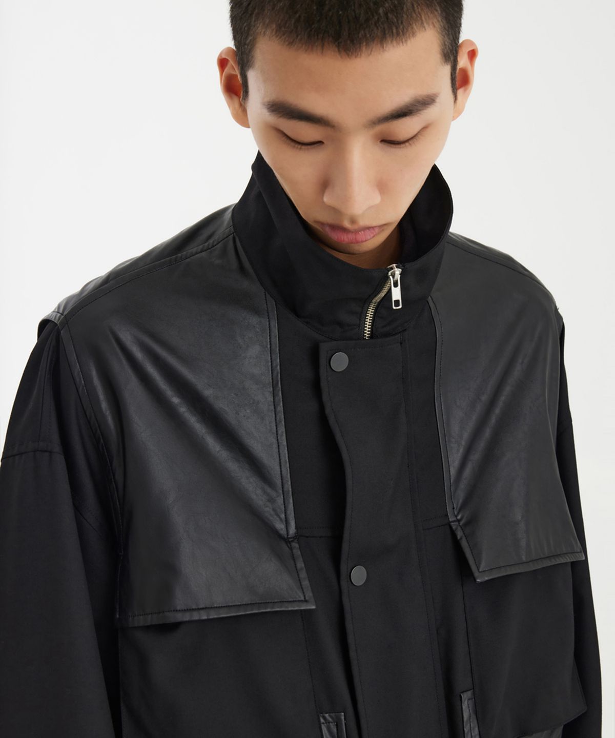 유스(YOUTH) Panel Oversized Field Jacket - Black