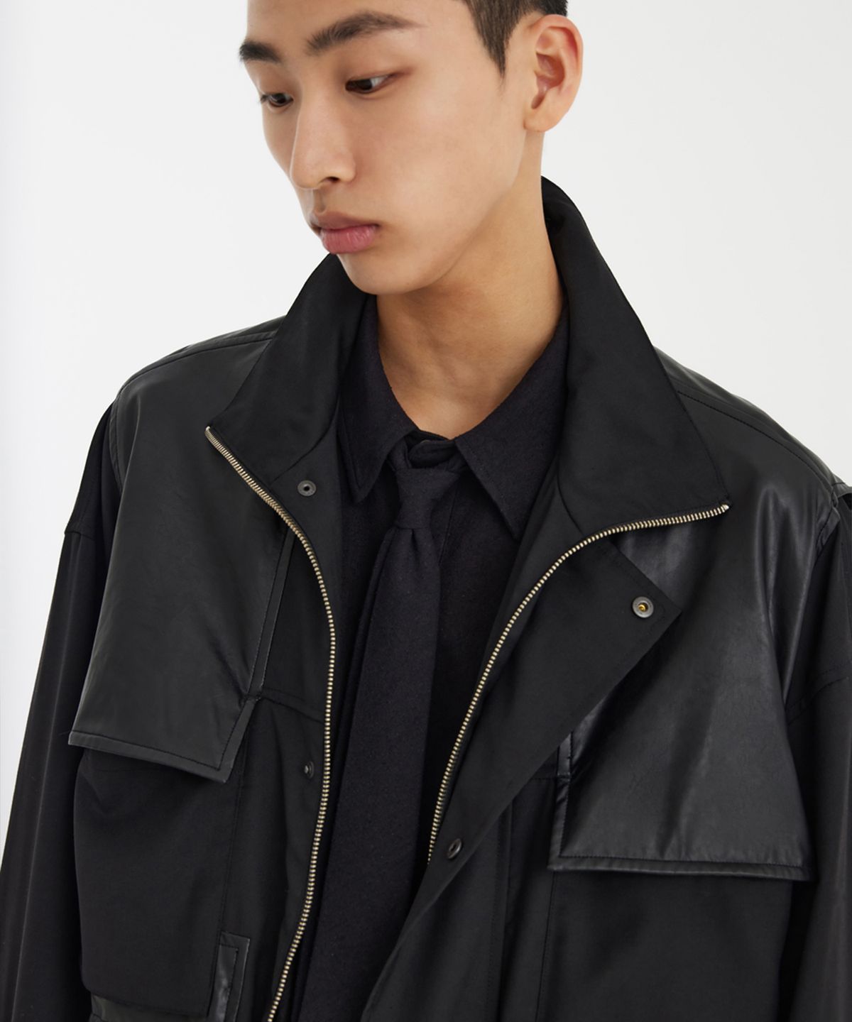 유스(YOUTH) Panel Oversized Field Jacket - Black