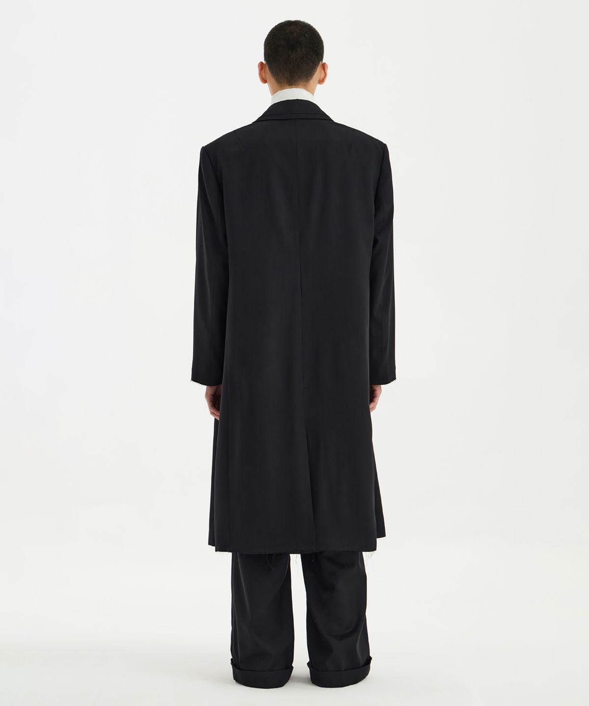 유스(YOUTH) Oversized Double Breasted Coat (UNISEX) - Black