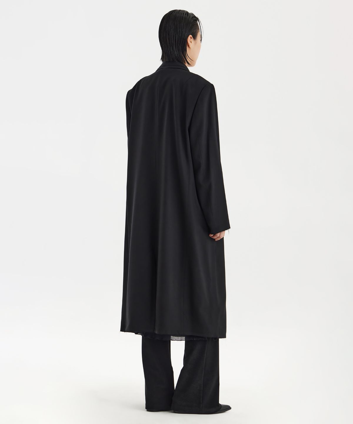 유스(YOUTH) Oversized Double Breasted Coat (UNISEX) - Black