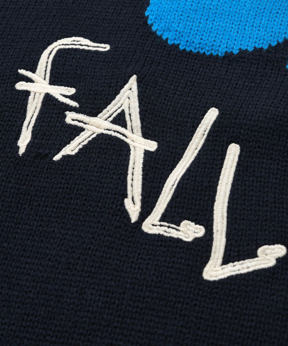 팔렛(FALLETT) [24FW] 드로잉 플라워 니트 네이비
