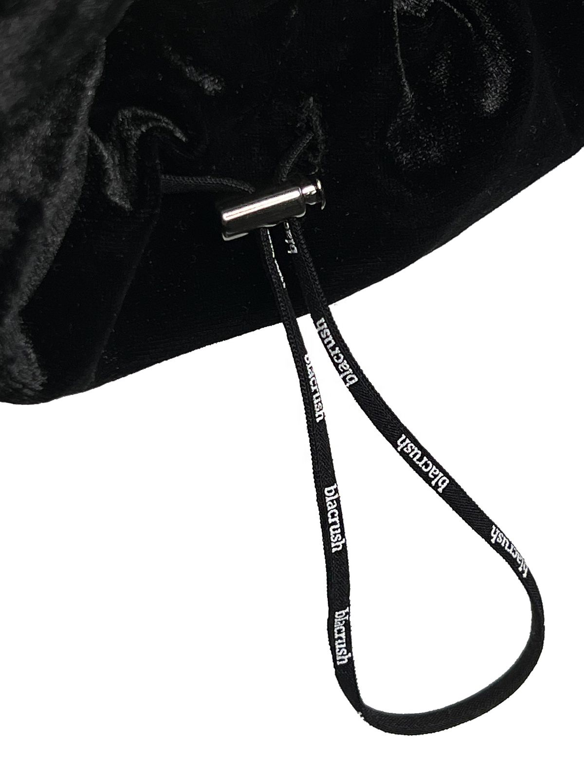 블랙크러쉬(BLACRUSH) Velvet String Crop Hoodie