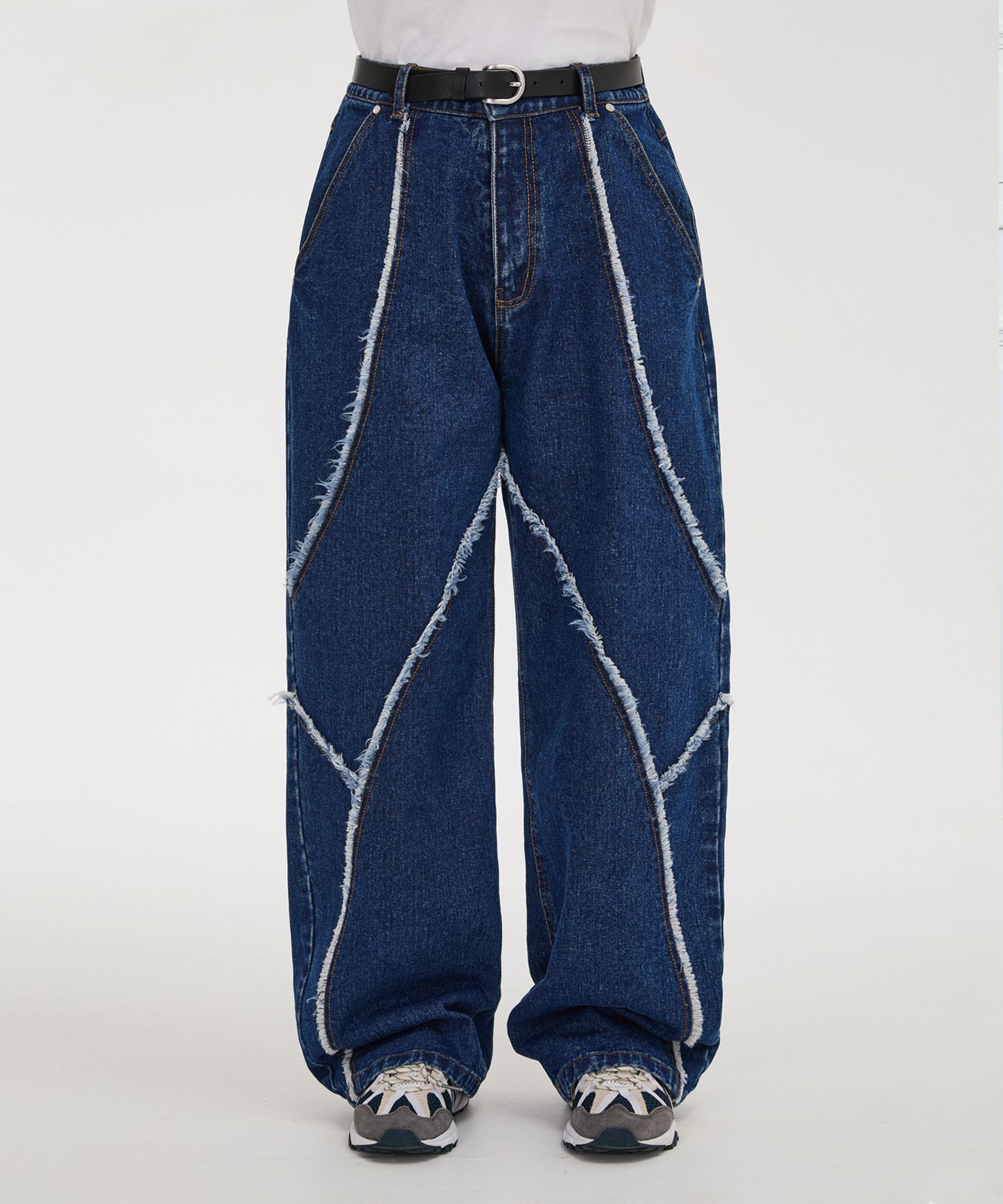 MUSINSA公式 | WAI KEI Cutting line denim pants medium blue