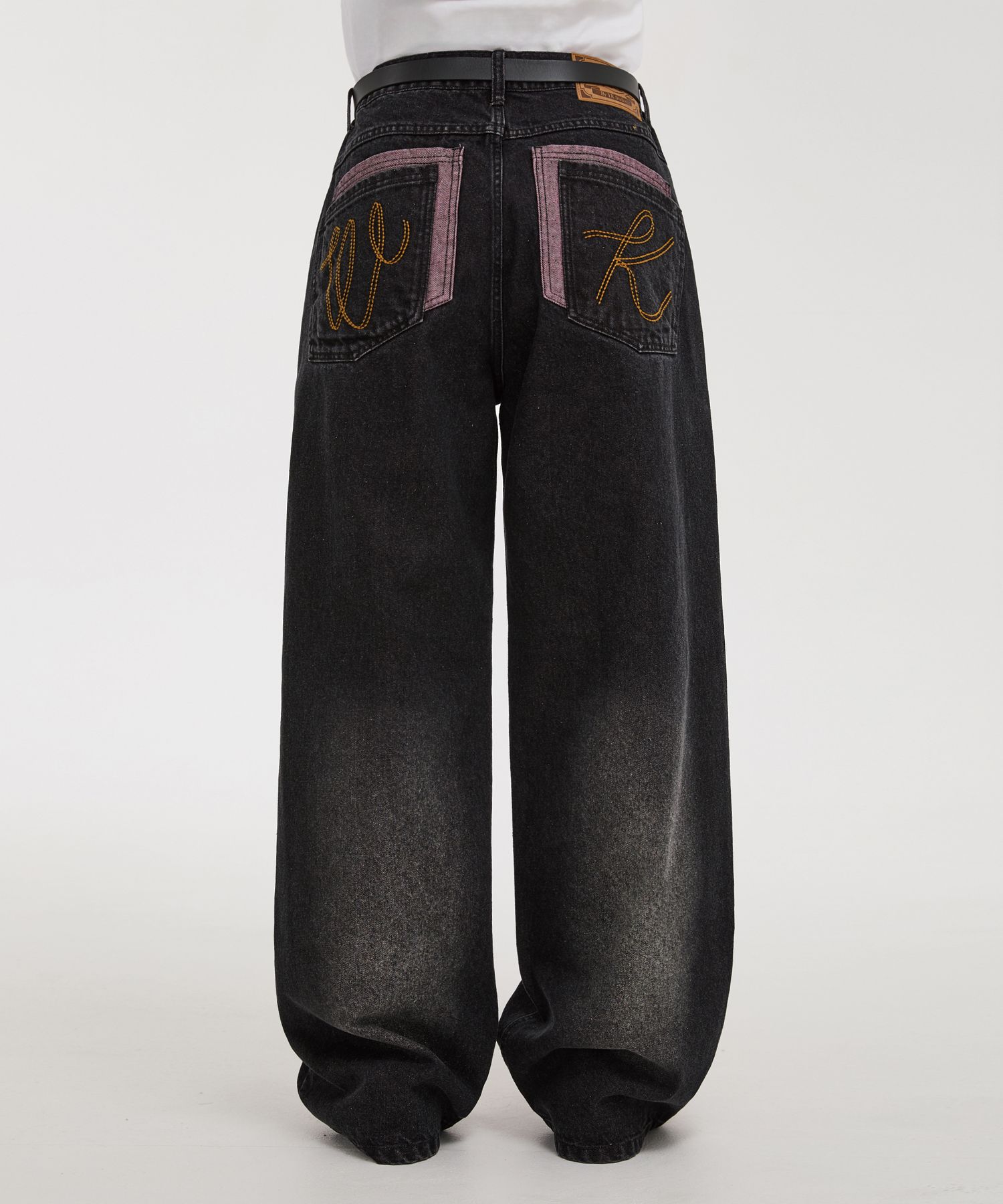 【Wai Kei】 COLOR DESTROYED DENIM PANTS/追跡付 MUSINSA公式 | WAI KEI Color Destroyed Denim Pants Black