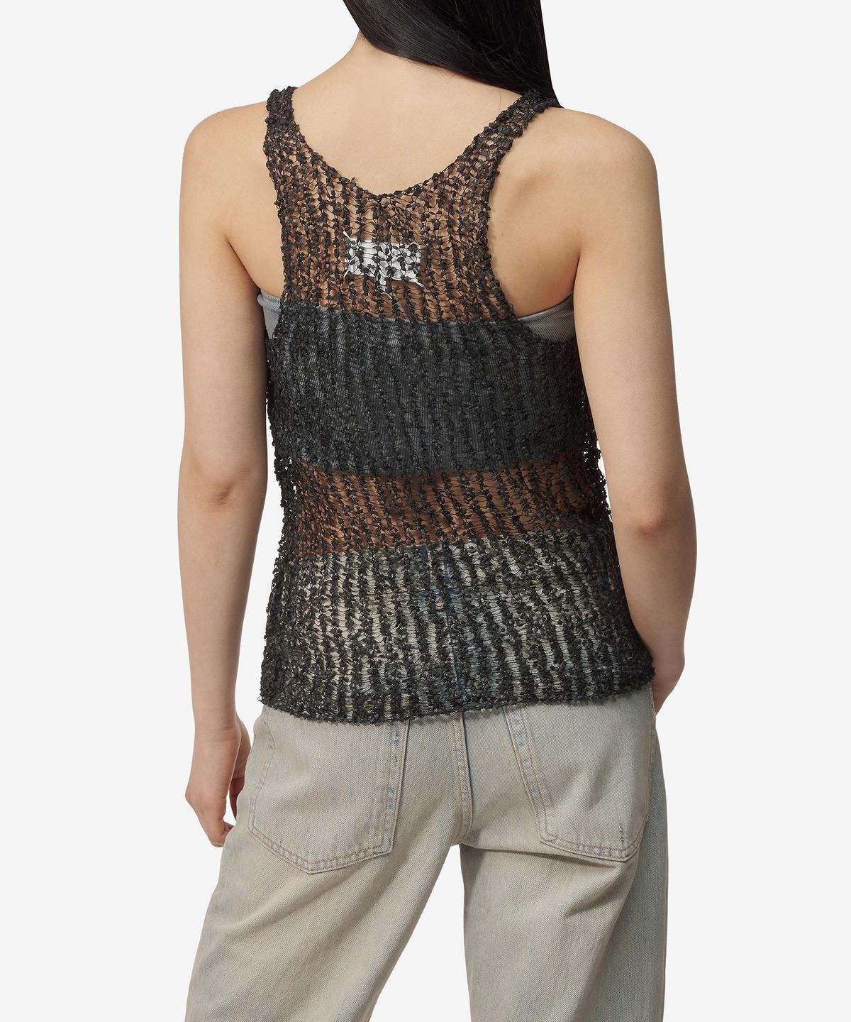 메종 마르지엘라(MAISON MARGIELA) 시스루 민소매 티셔츠 - 블랙 / S29NL0055M13010900