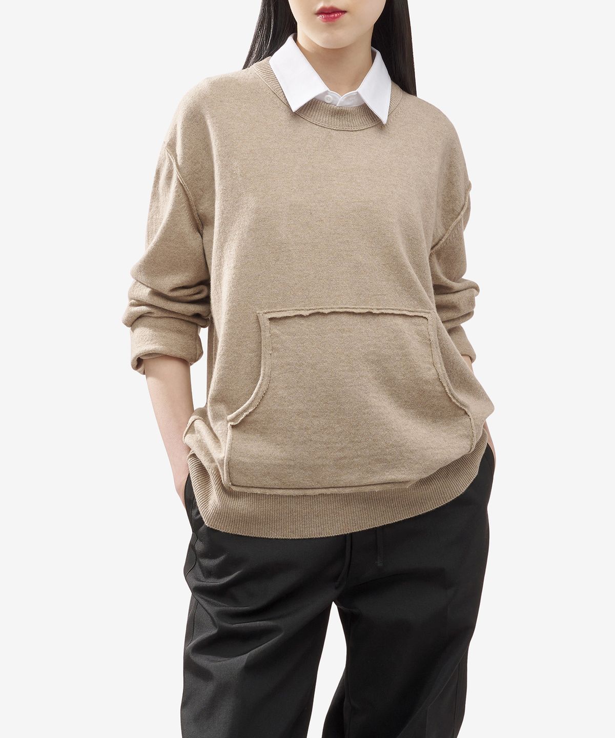 메종 마르지엘라(MAISON MARGIELA) 포켓 디테일 니트 - 월넛 / S51HL0011S18395119M