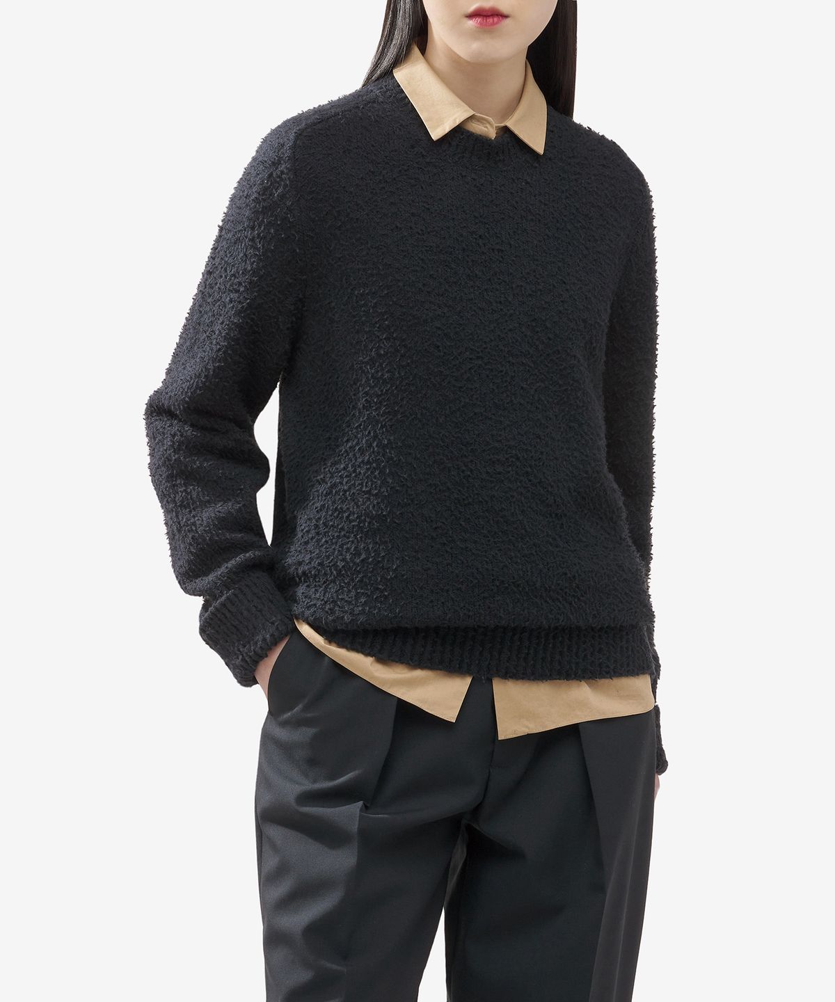 메종 마르지엘라(MAISON MARGIELA) 백 4 스티치 풀오버 니트 - 블랙 / SI0GP0001S17664900