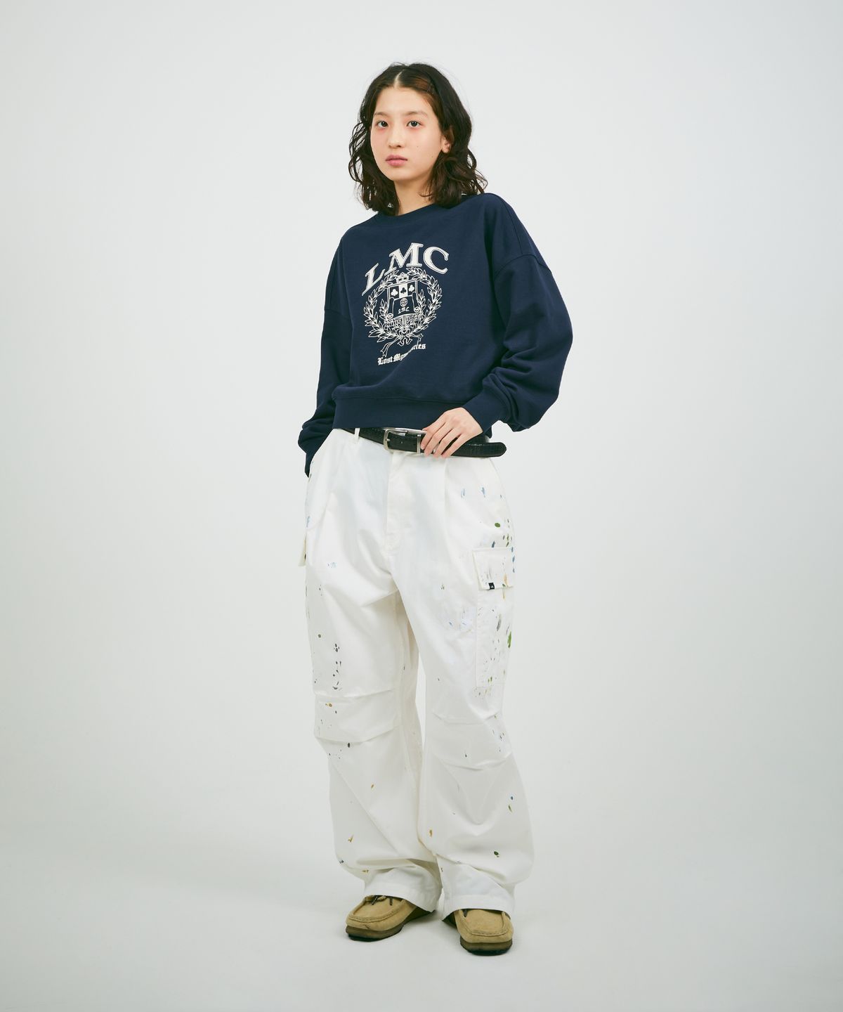 엘엠씨(LMC) WM COLLEGE CROPPED SWEATSHIRT navy
