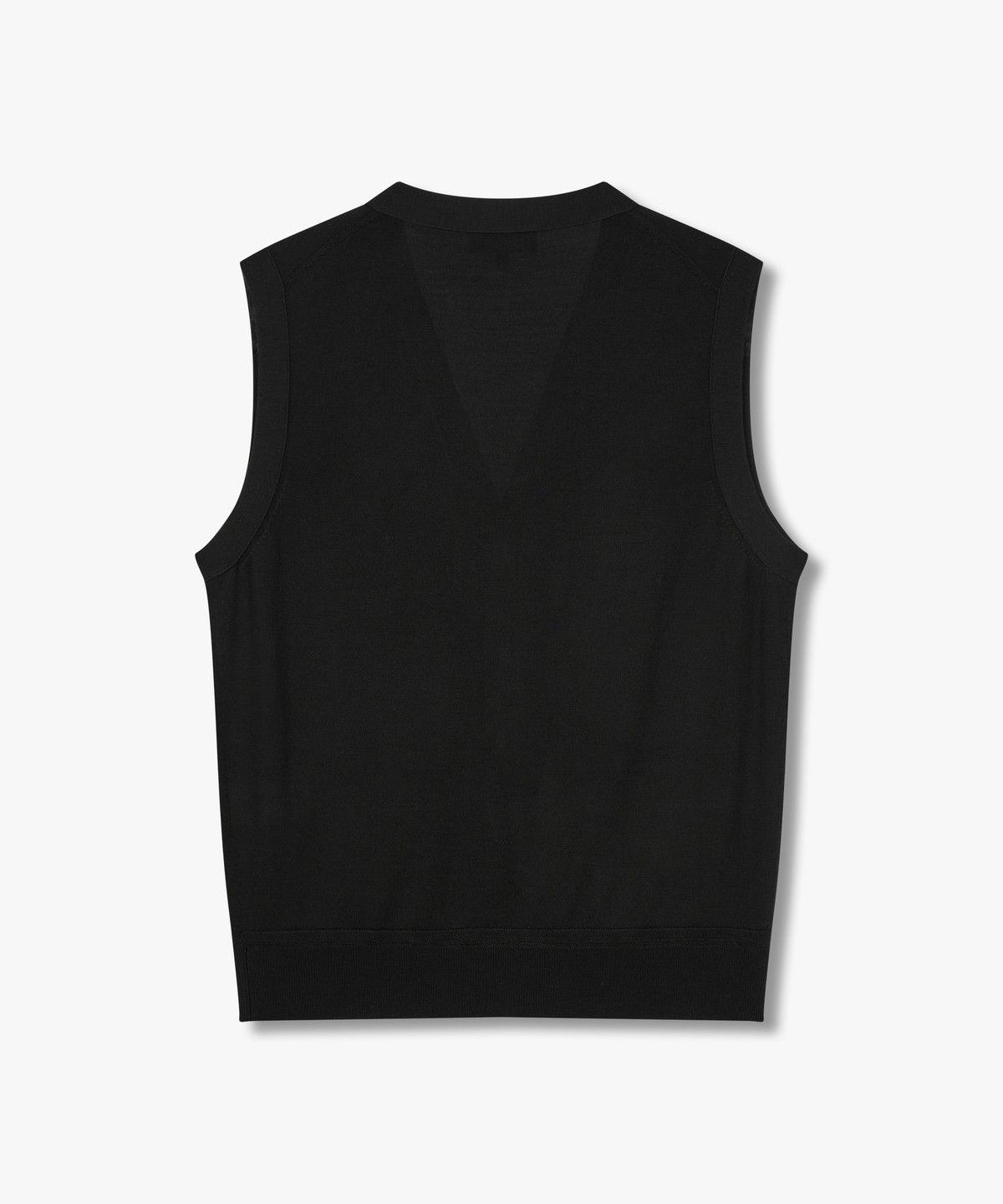 맨온더분(MAN ON THE BOON) [LORO PIANA FABRIC] 니티드 울 브이넥 베스트_블랙 4714113007