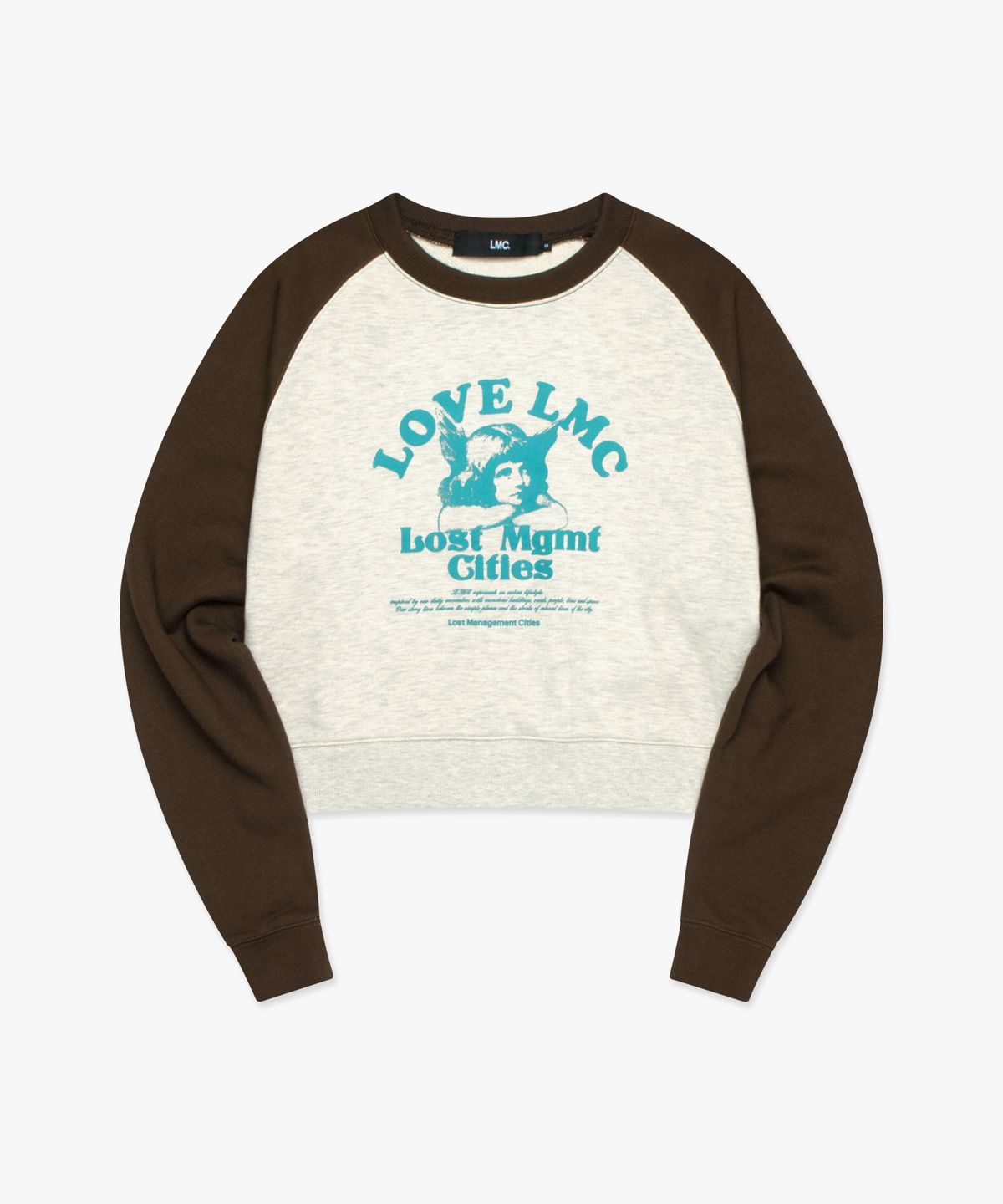 엘엠씨(LMC) WM LOVE ANGEL RAGLAN CROPPED SWEATSHIRT brown