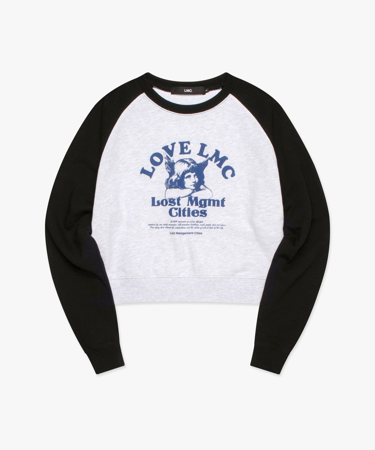 엘엠씨(LMC) WM LOVE ANGEL RAGLAN CROPPED SWEATSHIRT black