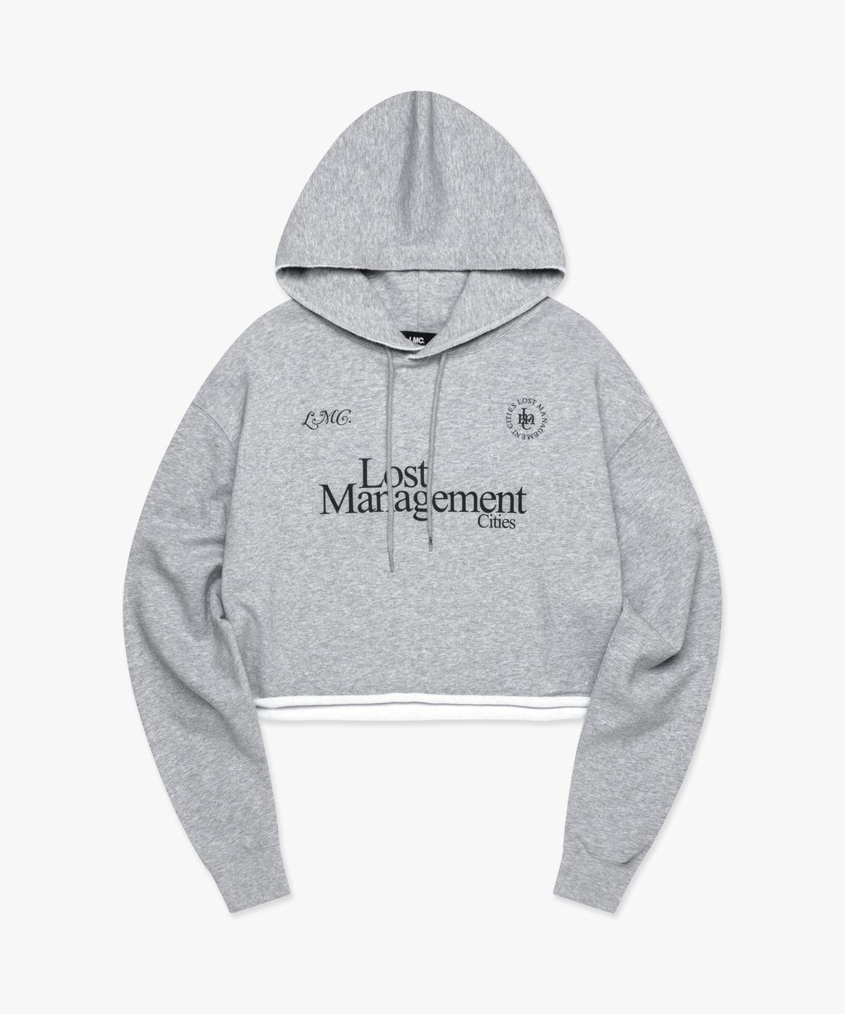 엘엠씨(LMC) WM RAW EDGE CROPPED HOODIE heather gray