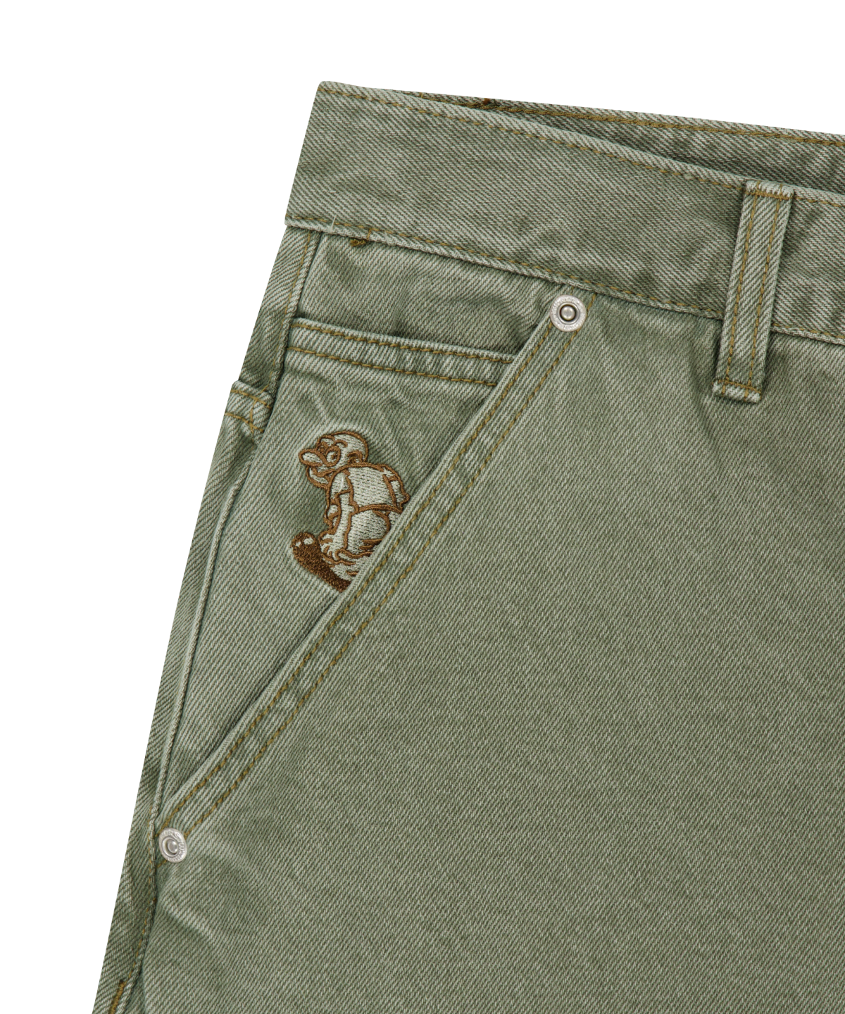 위캔더스(WKNDRS) DRAGGY WORK PANTS (OLIVE)