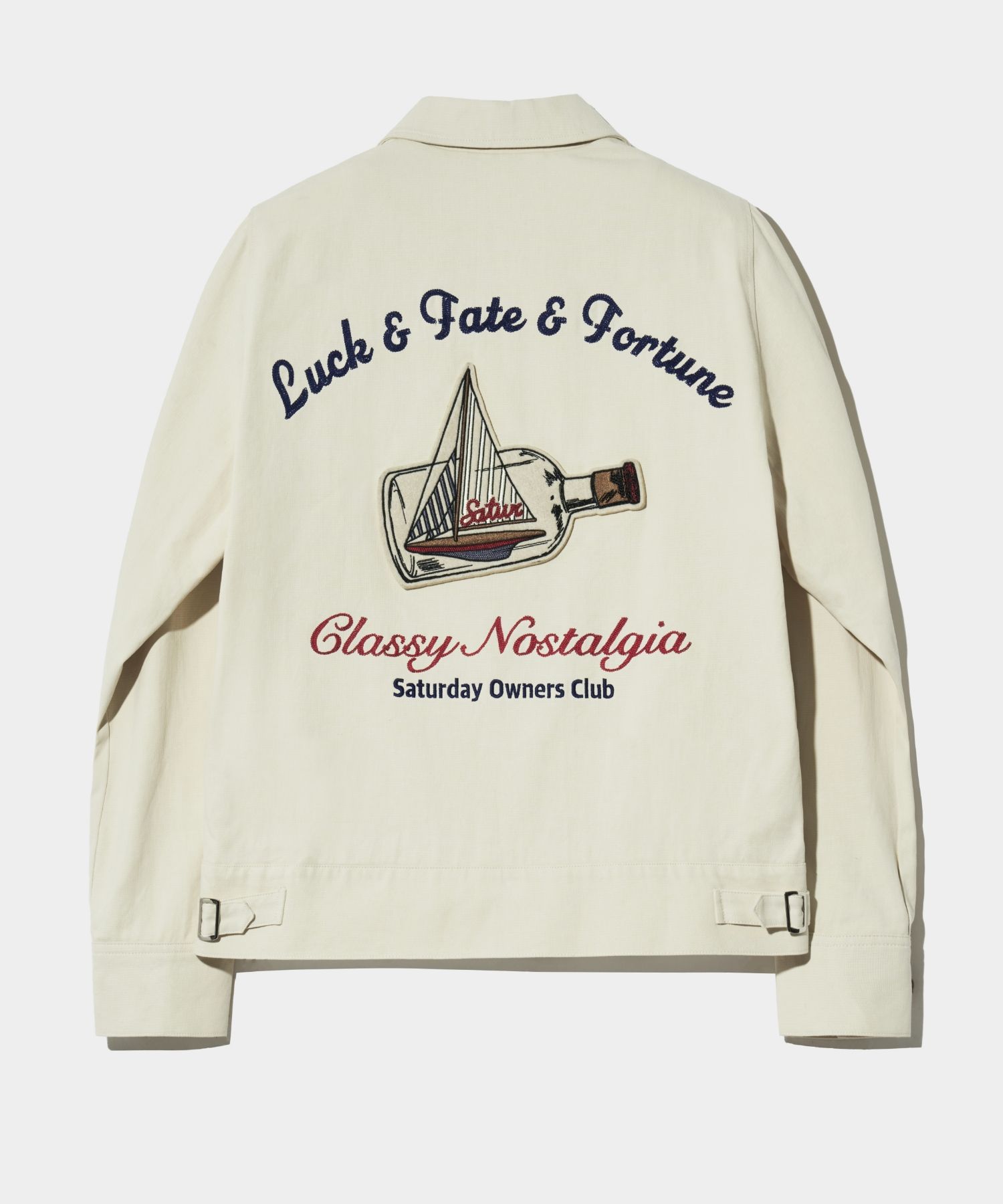 ブルゾン SATUR Applique Artwork Logo Collar Jacket Resort Ivory SA241 MUSINSA | SATUR Applique artwork logo collar jacket resort ivory