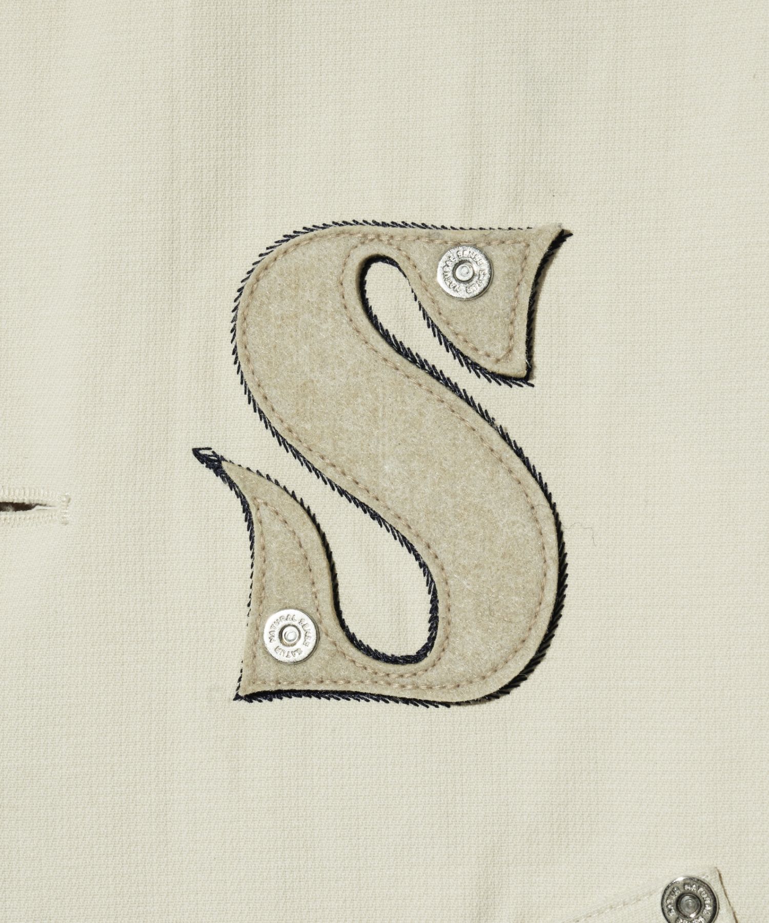 ★SATUR★ Applique Artwork Logo Collar Jacket Resort Ivory MUSINSA | SATUR Applique artwork logo collar jacket resort ivory