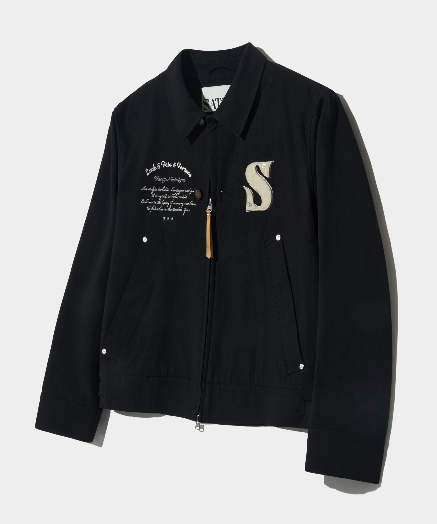 ★2024SS新作★SATUR★Applique Artwork Logo Collar Jacket MUSINSA | SATUR Applique Artwork Logo Collar Jacket Resort Black