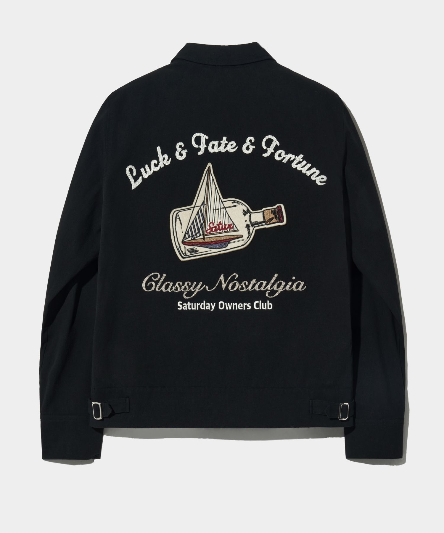 アウターその他 SATUR Applique Artwork Logo Collar Jacket Resort Black SA241 MUSINSA | SATUR Applique Artwork Logo Collar Jacket Resort Black
