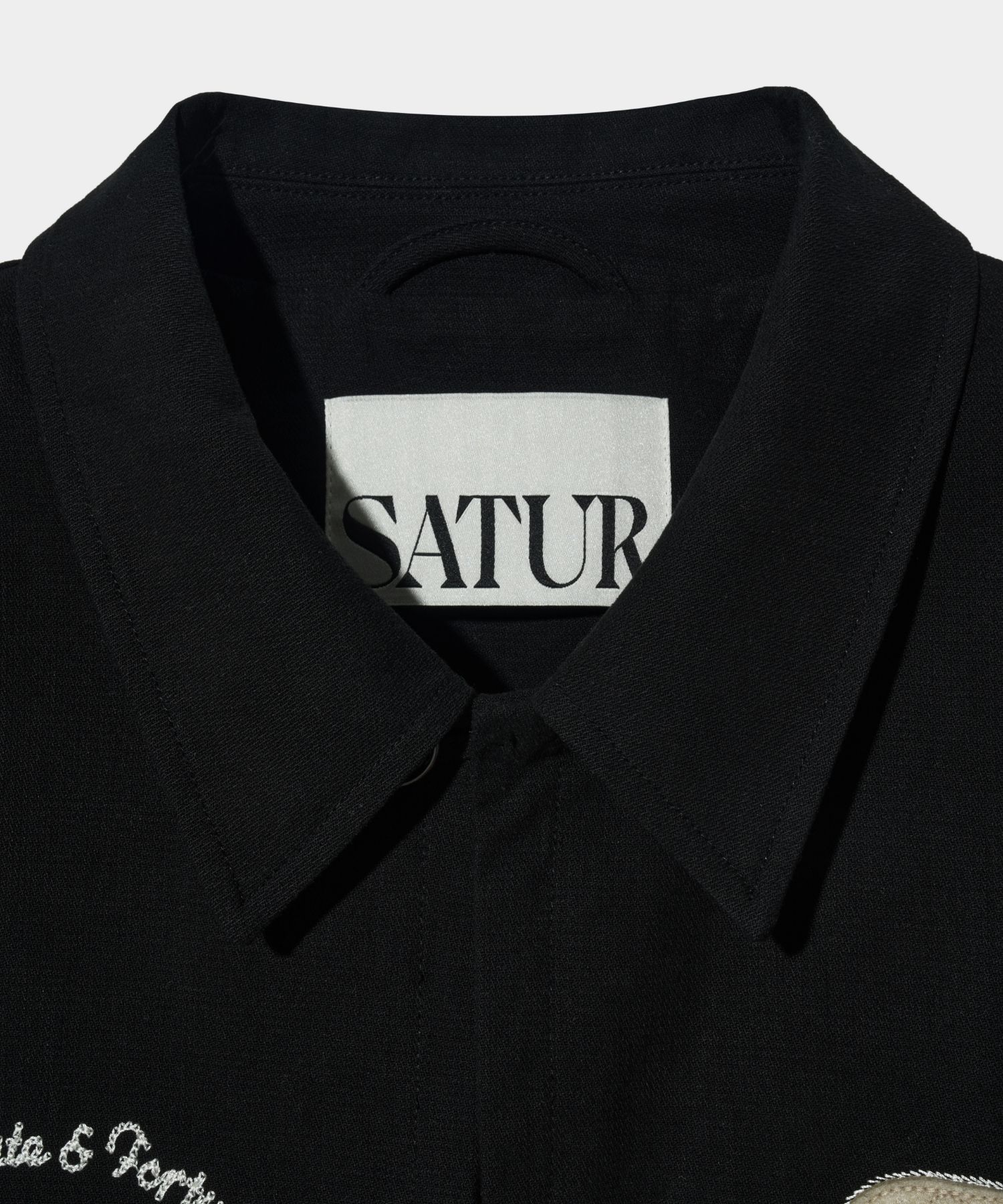 アウターその他 SATUR Applique Artwork Logo Collar Jacket Resort Black SA241 MUSINSA | SATUR Applique Artwork Logo Collar Jacket Resort Black
