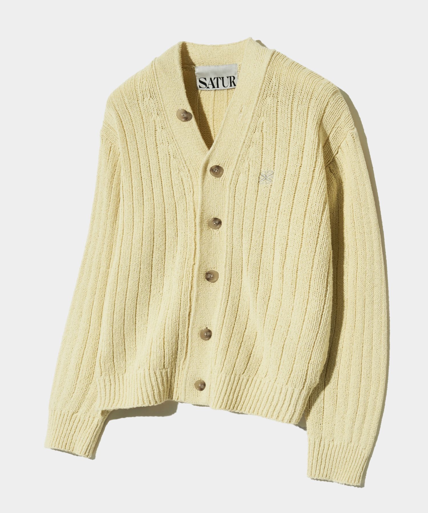 MUSINSA | SATUR Faro oversized boucle cardigan soft beige